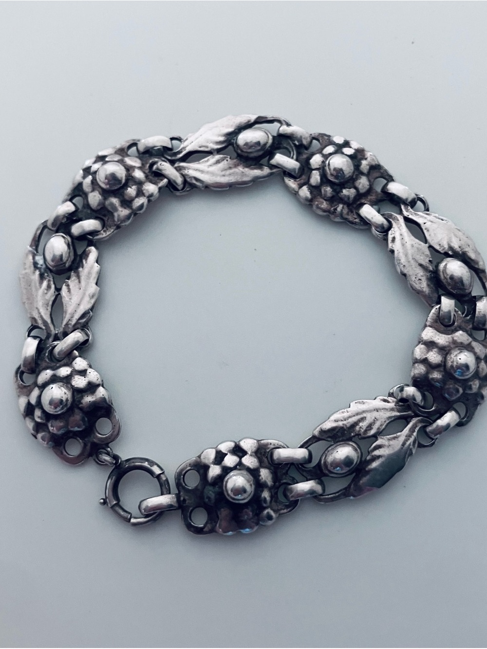 Georg Jensen Silver Floral Link Bracelet